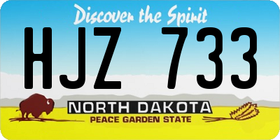 ND license plate HJZ733