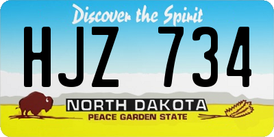 ND license plate HJZ734