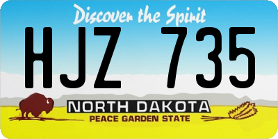 ND license plate HJZ735