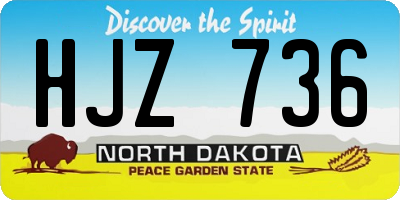 ND license plate HJZ736