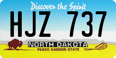 ND license plate HJZ737