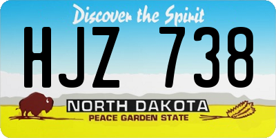 ND license plate HJZ738