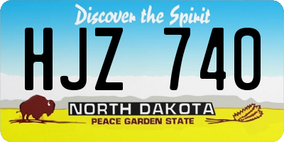 ND license plate HJZ740