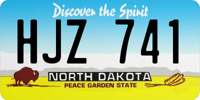 ND license plate HJZ741