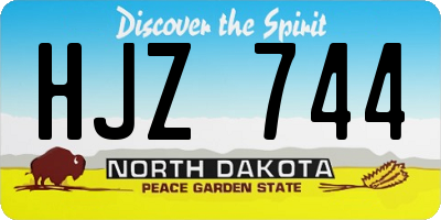 ND license plate HJZ744