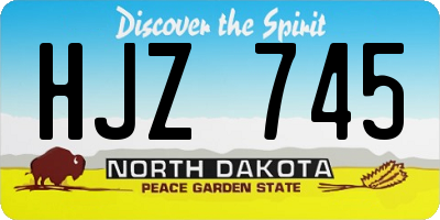 ND license plate HJZ745