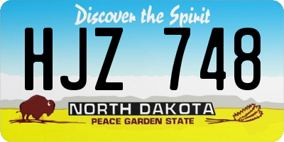 ND license plate HJZ748