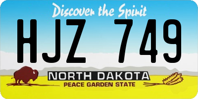 ND license plate HJZ749