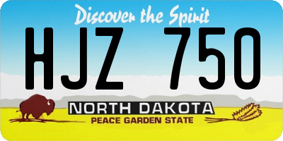 ND license plate HJZ750