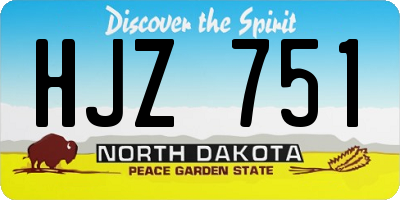 ND license plate HJZ751