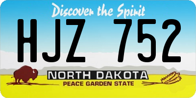 ND license plate HJZ752