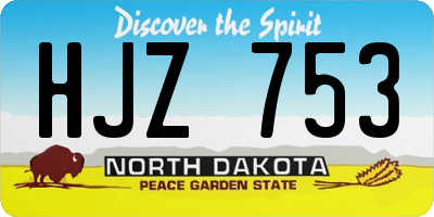 ND license plate HJZ753