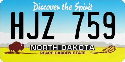 ND license plate HJZ759