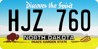 ND license plate HJZ760