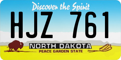 ND license plate HJZ761