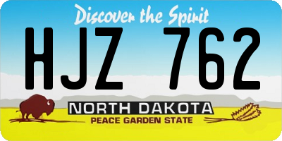 ND license plate HJZ762