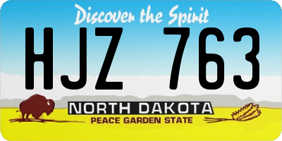 ND license plate HJZ763