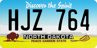 ND license plate HJZ764