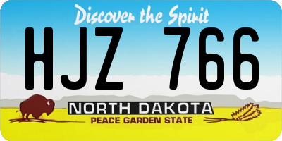 ND license plate HJZ766