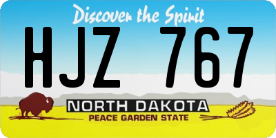 ND license plate HJZ767