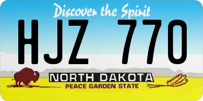 ND license plate HJZ770