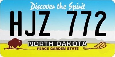 ND license plate HJZ772