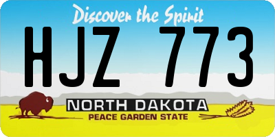 ND license plate HJZ773