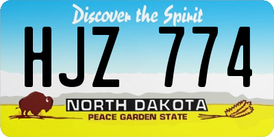 ND license plate HJZ774