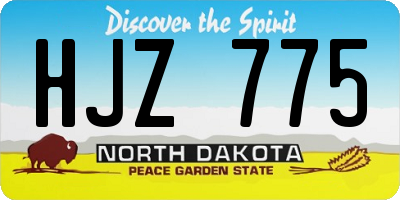 ND license plate HJZ775