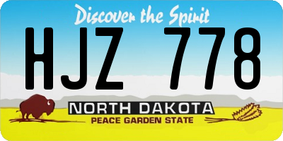 ND license plate HJZ778