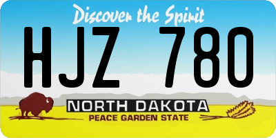 ND license plate HJZ780