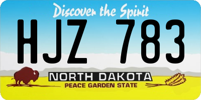 ND license plate HJZ783