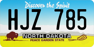 ND license plate HJZ785