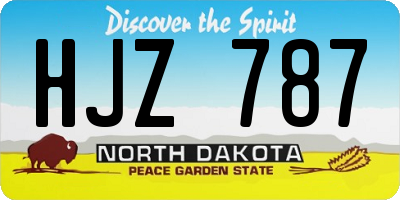 ND license plate HJZ787