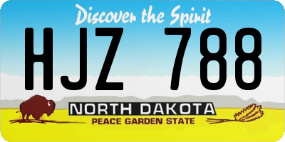 ND license plate HJZ788