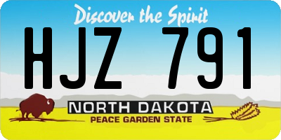 ND license plate HJZ791