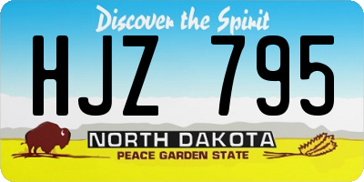 ND license plate HJZ795