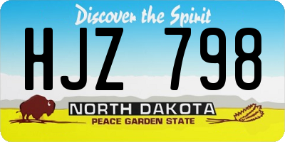 ND license plate HJZ798