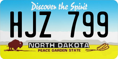 ND license plate HJZ799