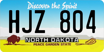 ND license plate HJZ804