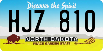 ND license plate HJZ810