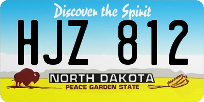 ND license plate HJZ812