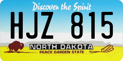 ND license plate HJZ815
