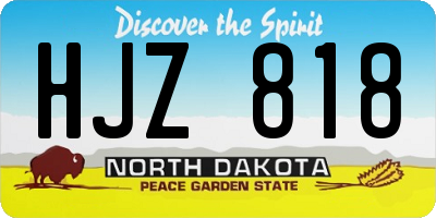 ND license plate HJZ818