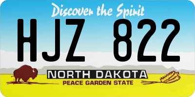 ND license plate HJZ822