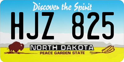 ND license plate HJZ825