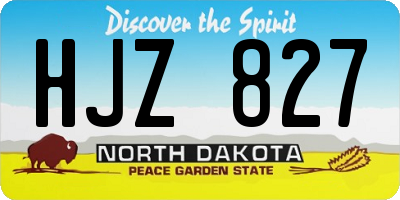 ND license plate HJZ827