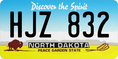 ND license plate HJZ832