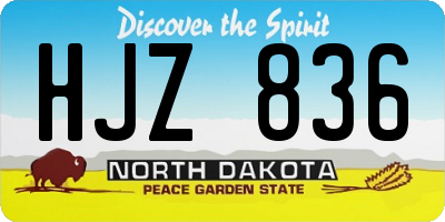 ND license plate HJZ836