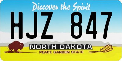 ND license plate HJZ847